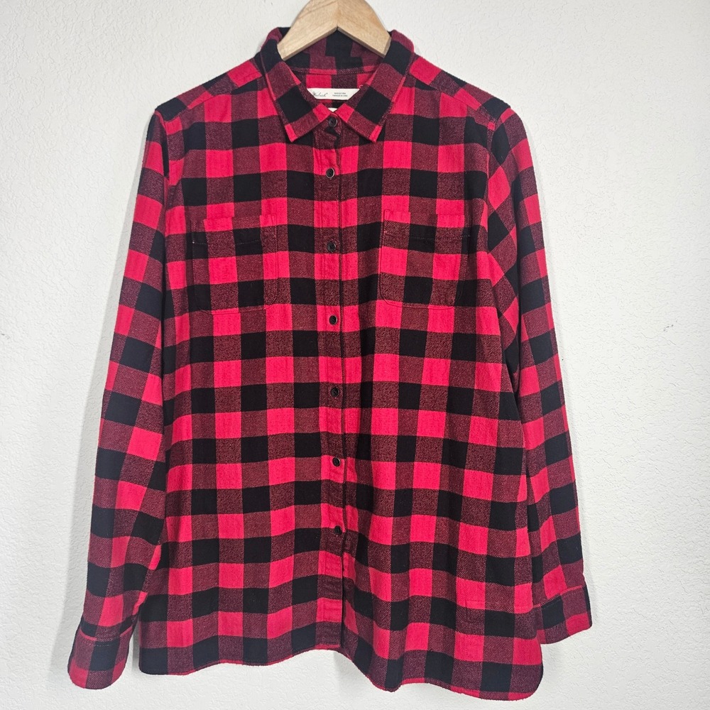 Woolrich Pemberton Red Black Buffalo Check Flannel Shirt Womens XL
